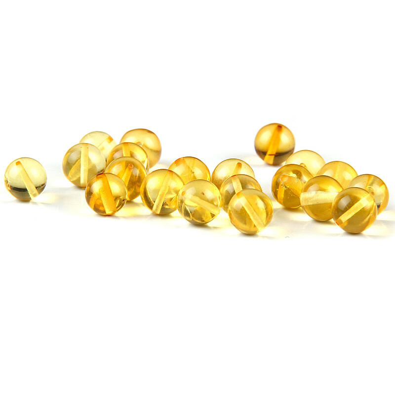 金珀散珠配珠4-20mm 琥珀金黄色金珀圆珠 三通隔珠5a级精选 图片色 可