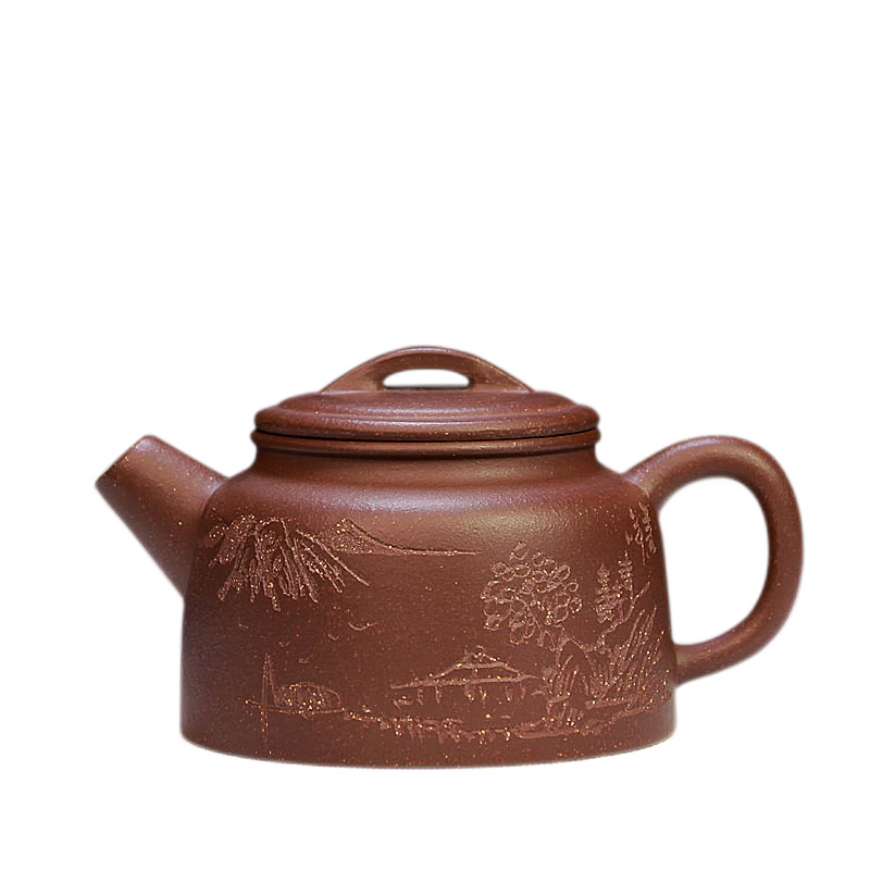 善悅堂 宜興紫砂壺泡茶壺精品中式單壺純手工家用茶具正宗原礦紫泥炮嘴井欄壺210ML