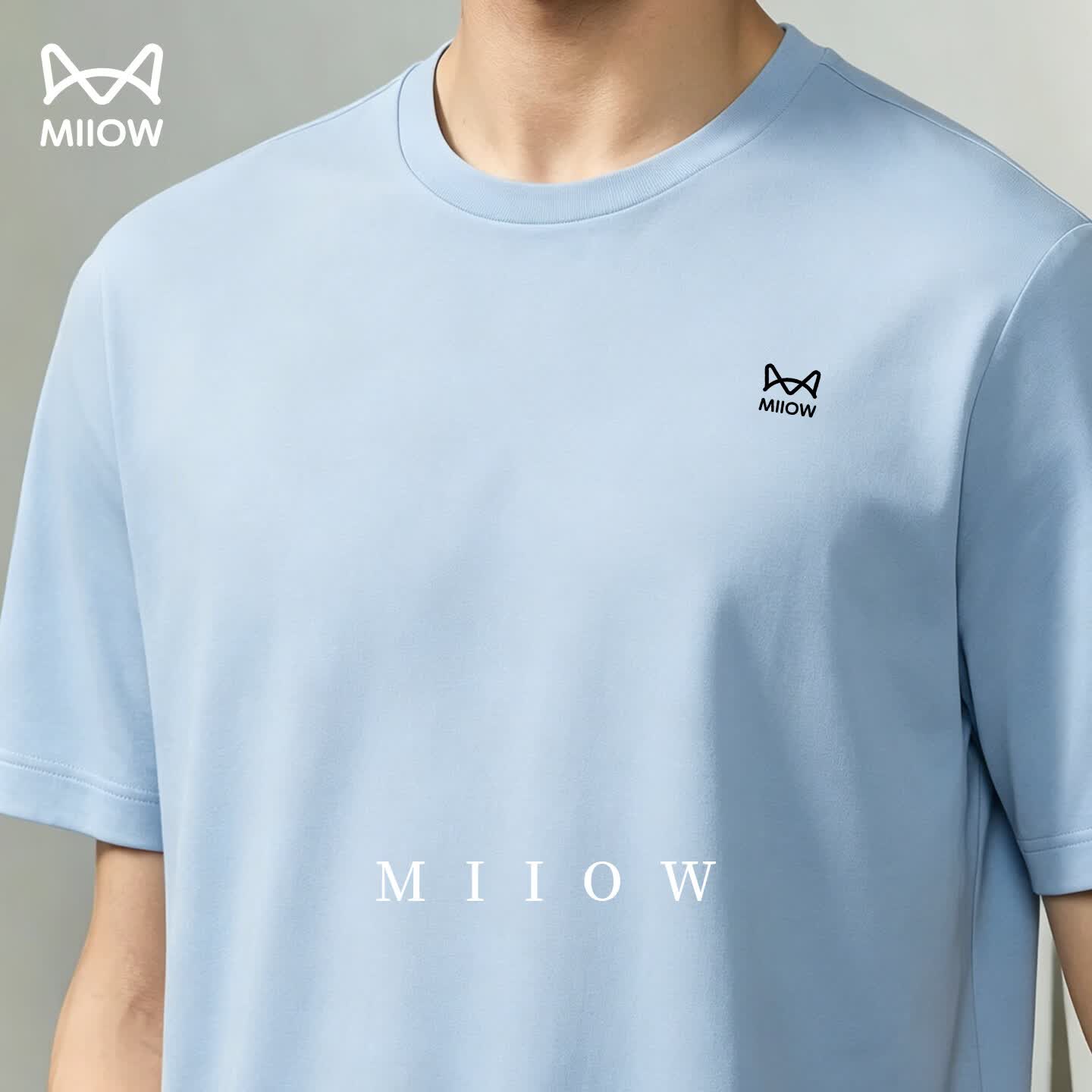 猫人（MiiOW）速干短袖t恤男户外跑步透气上衣训练健身冰丝速干衣 展翅蓝 【冰丝速干】 3XL /190(180-200斤）