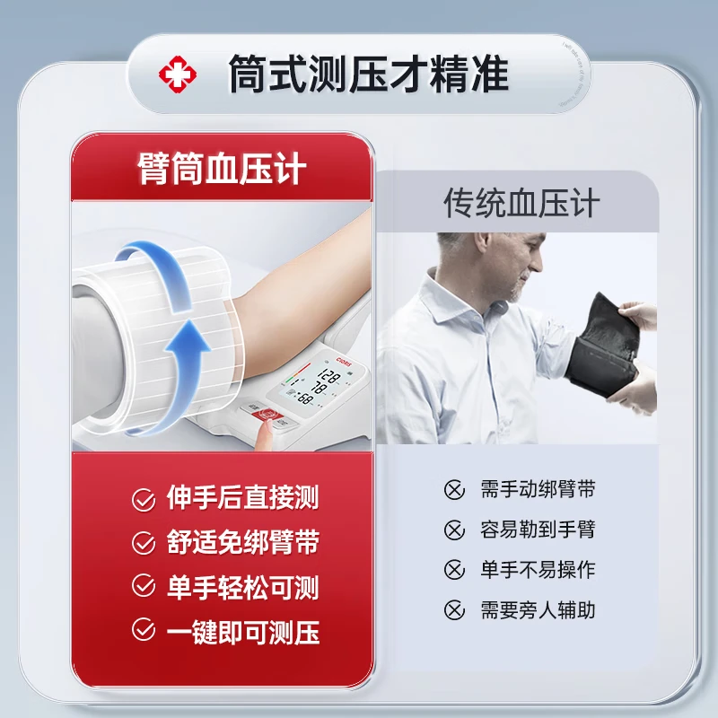 凯伦诗(CLORIS)臂筒式电子血压计老人方便全自动血压仪医用高精准高血压测量仪 CP-S221充电款