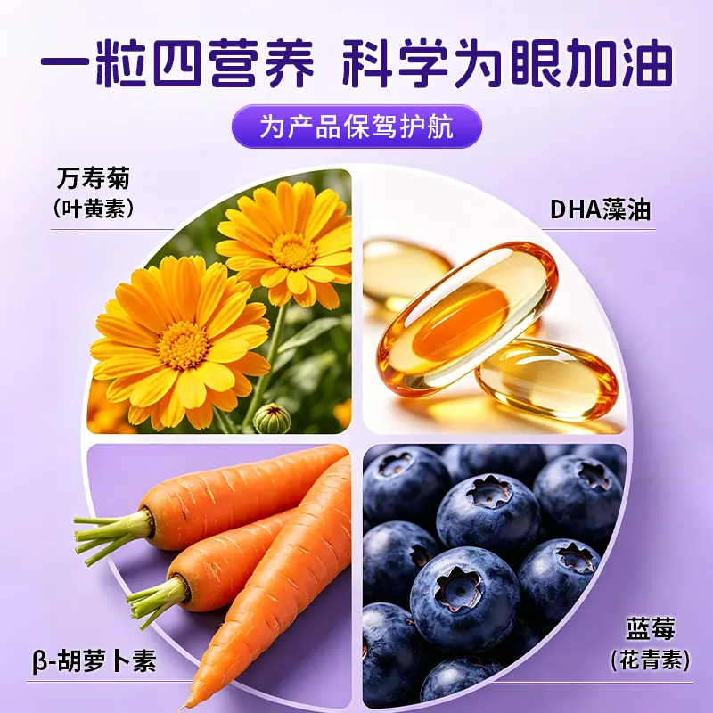 百祺堂【新升级款】T8-X百祺堂DHA蓝莓叶黄素酯软糖眼睛独立包装70g/盒 70g*12盒