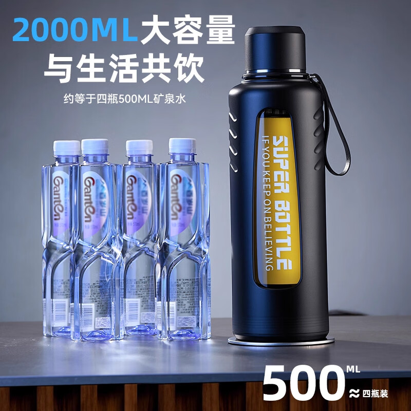 JCZS品质防摔大容量玻璃杯便携带盖耐高温水杯茶水分离泡茶杯 智能睿智黑500ml【茶水分离+一杯双盖+杯盖可喝