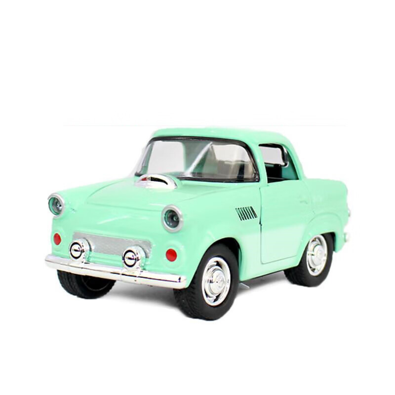 模型玩具车回力声光开门q版迷你儿童玩具车男孩 福特雷鸟-湖绿色