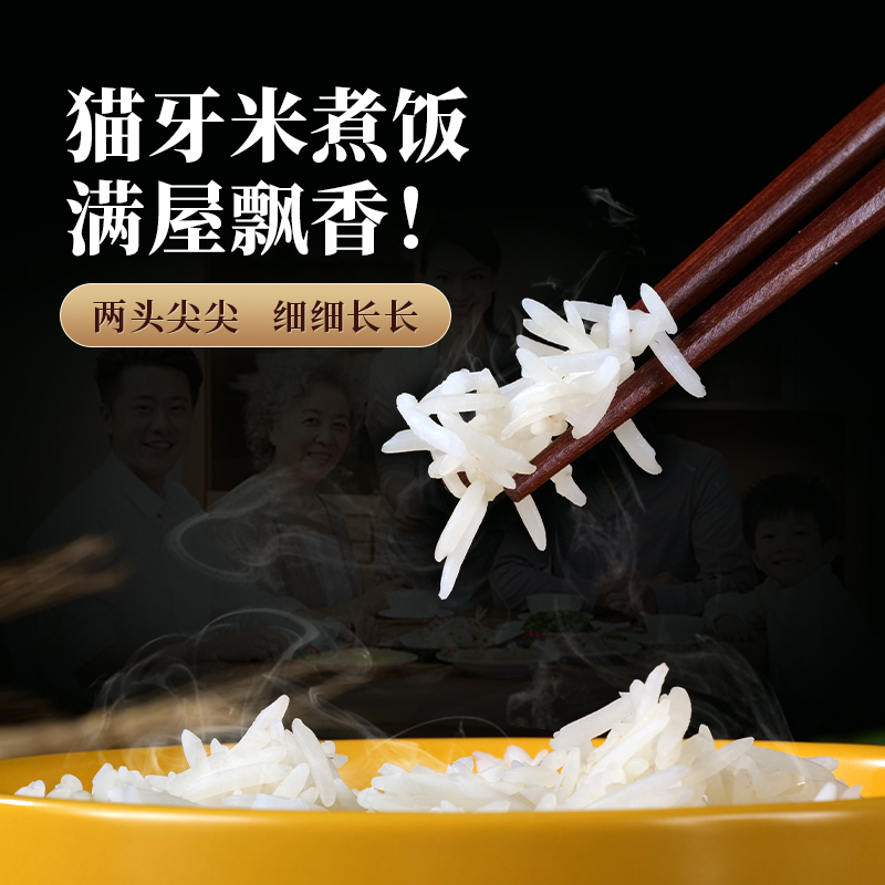 禾澹猫牙米长粒香米大米新米2021泰香米超长丝苗米真空5kg10kg 真空