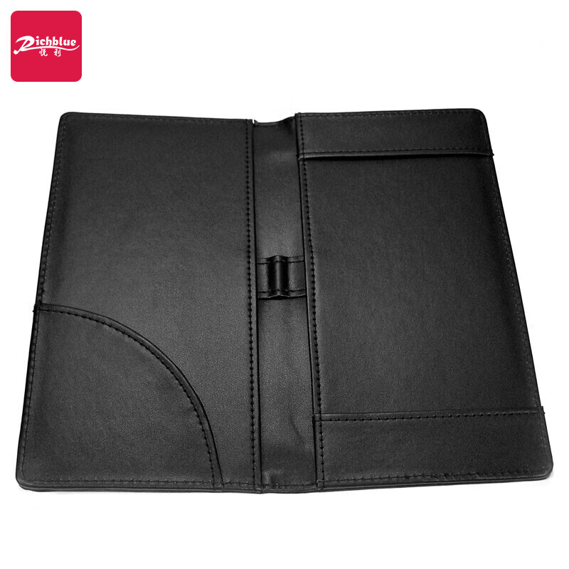 悦利(richblue)皮革票夹收银夹单据夹票据夹发票收纳荔枝纹卡夹折叠