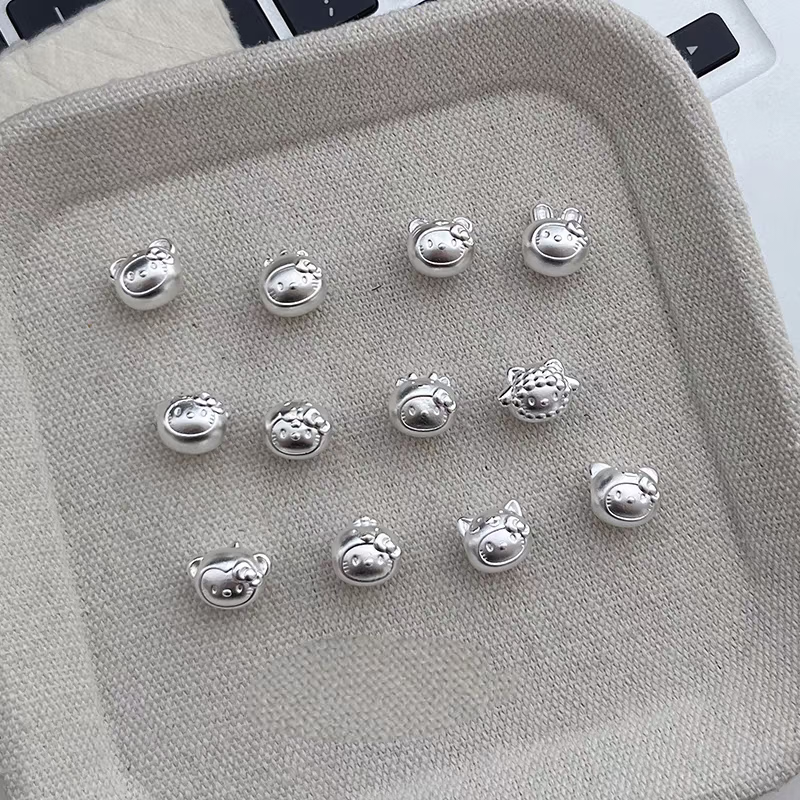 足银999十二生肖kt猫横穿配件手工diy编绳手串钢丝绳本命年转运珠 烤漆-猪 999足银