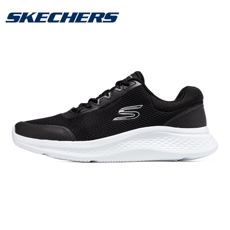 斯凯奇(Skechers)男鞋跑步鞋夏季新款网面透气运动鞋子男轻便舒适减震耐磨跑鞋官方 黑色/白色 41