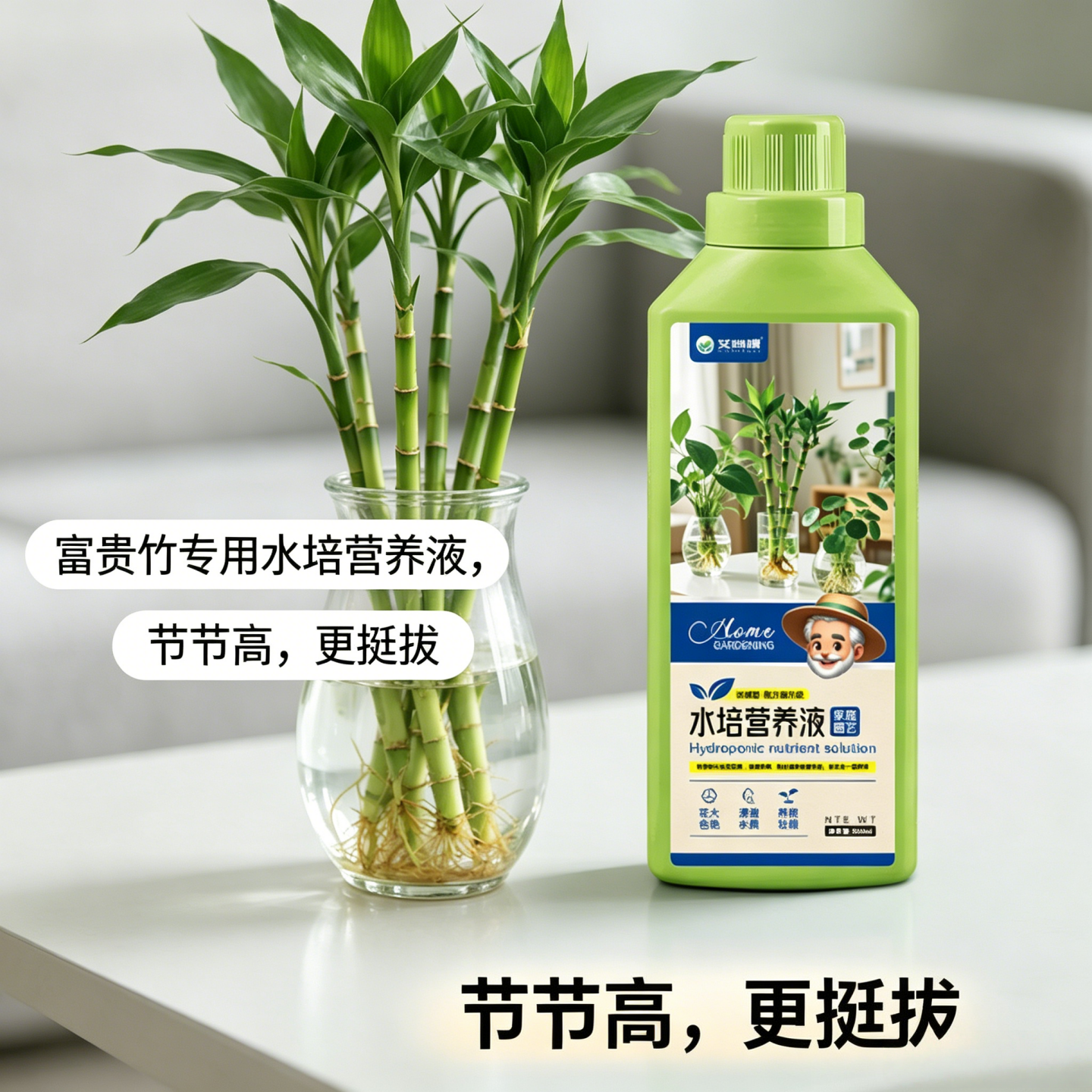 水培植物营养液家用富贵竹绿萝铜钱草通用型花卉盆栽浓缩液体花肥 水培营养液500ml*5瓶