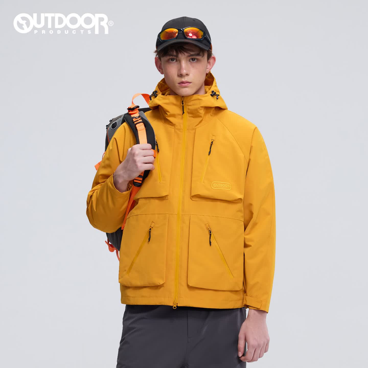 OUTDOOR PRODUCTS男士秋冬新款户外休闲三合一冲锋衣外套防风防泼水夹克 向日葵色（三合一套羽绒） XL