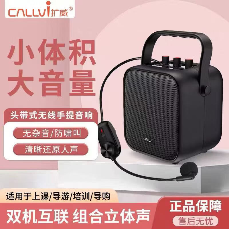 扩威(callvi)CallVi扩威 W5手持无线麦克风户外唱歌K歌广场舞音响 教师导游小蜜蜂扩音器耳麦蓝牙音箱带TWS功能 型号W5音箱+无线耳麦 蓝牙版