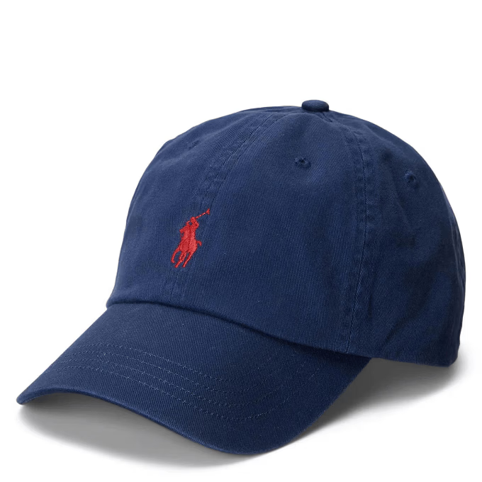 RALPH LAUREN 拉夫劳伦男女同款棉质斜纹棉布经典棒球帽710548524014 深蓝色