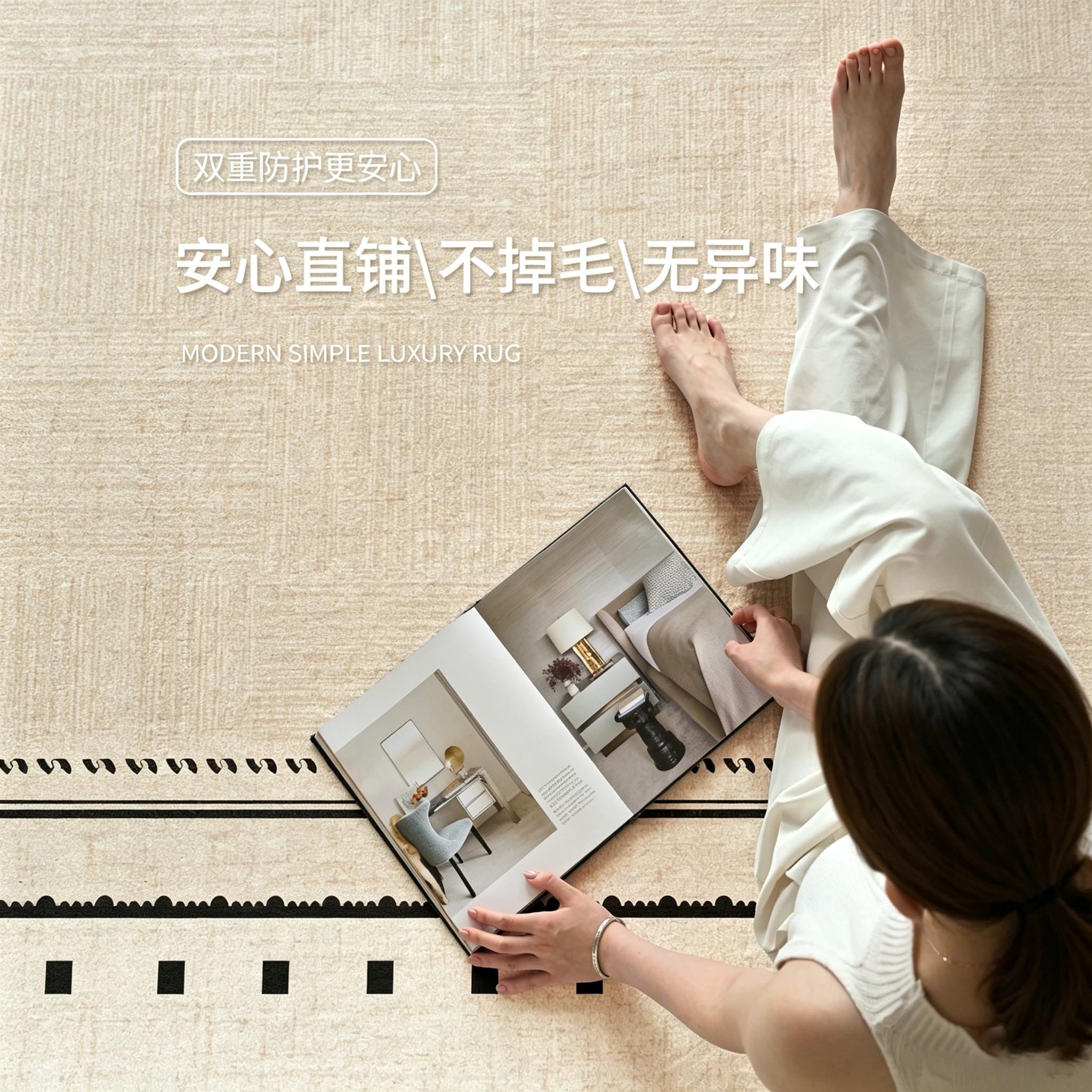 鸿荔达地毯客厅2026新款免洗可擦轻奢高级感现代简约免打理防水沙发地垫 S仿羊绒-玛丽雪 200×300Cm【热销推荐尺寸】