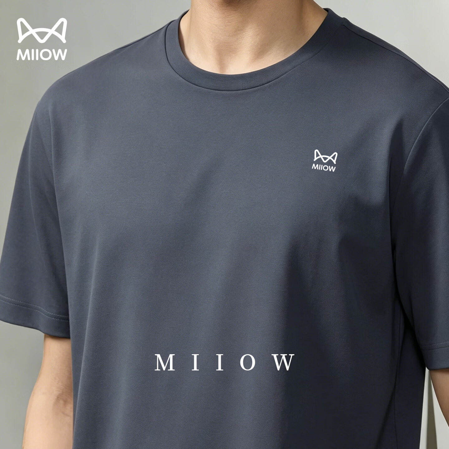 猫人(MiiOW)父亲节礼物速干短袖t恤男户外跑步透气上衣训练健身冰丝速干衣 男装灰 【冰丝速干-店长推荐】 XL /180(140-160斤)