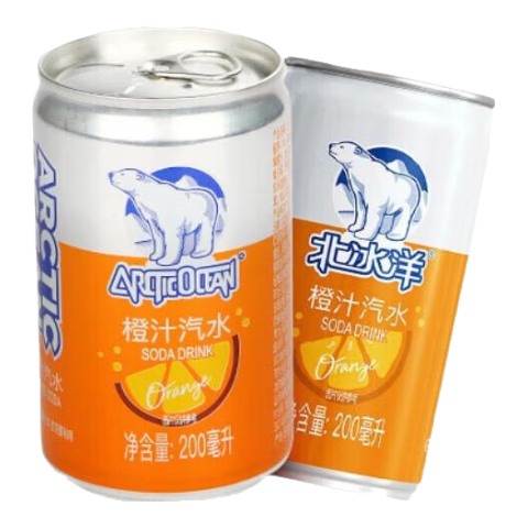 北冰洋 橙汁汽水 果汁汽水碳酸饮料 迷你mini罐200ml*6罐/塑封装试饮装