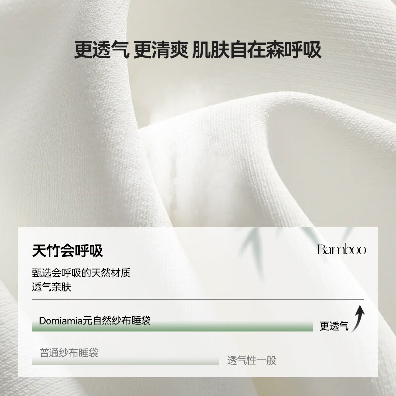 DOMIAMIA婴儿睡袋竹纤维宝宝分腿式睡袋纱布防踢被短袖推荐25-30℃ 40S双层短袖纱布【卡诺椰林】 110×52cm(XXL)