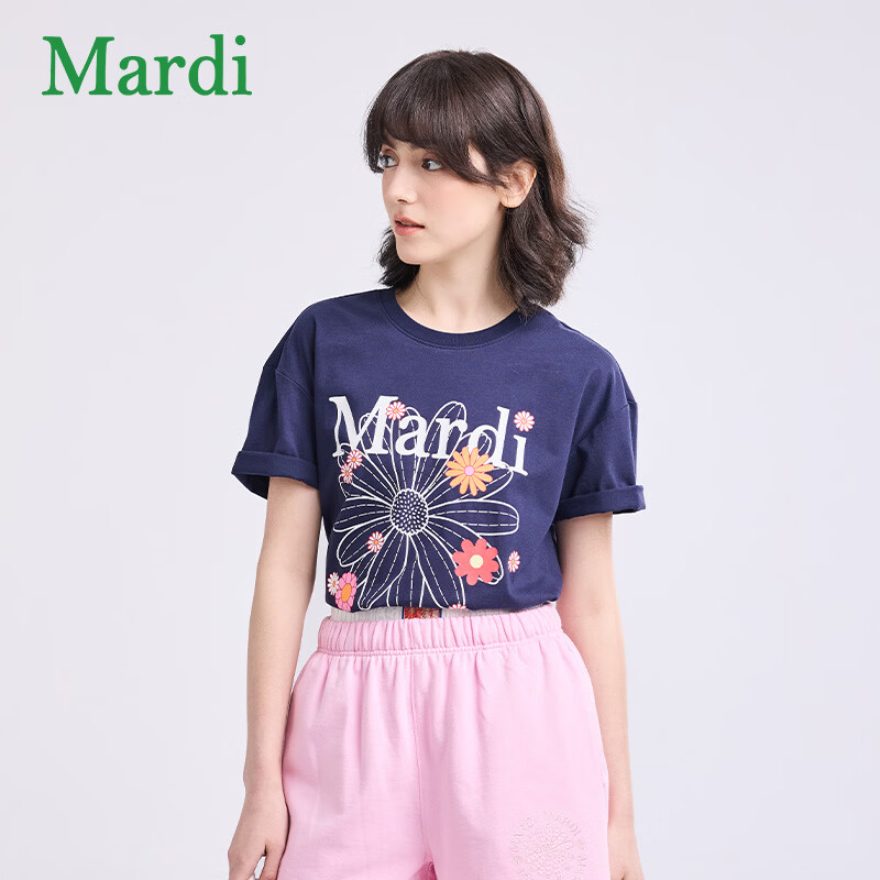 MARDI玛尔帝女装小雏菊短袖T恤2026夏季新款女士时尚休闲韩系上衣149 藤蓝 S