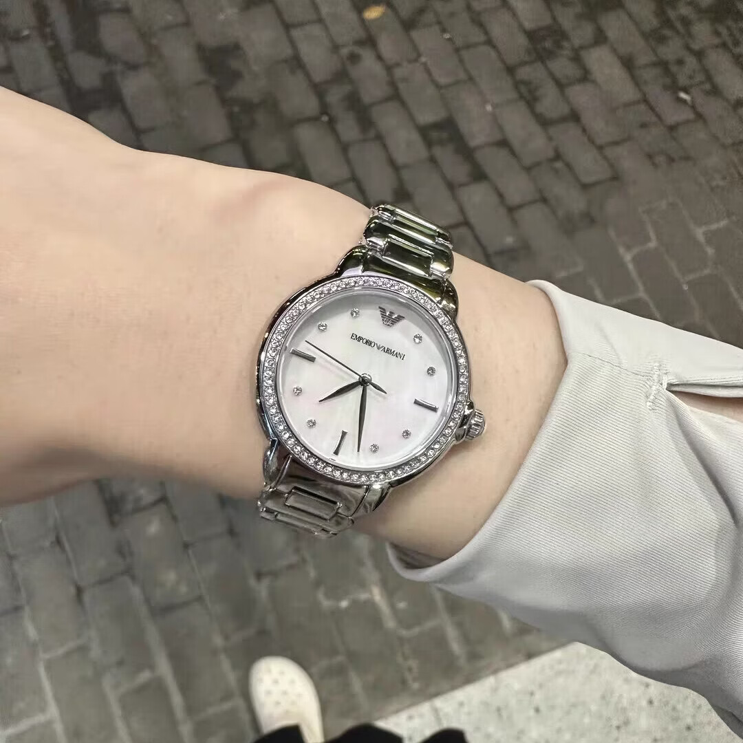 ARMANI EXCHANGE满天星手表女时尚轻奢正品石英女表 AR11484满天星银色 32mm