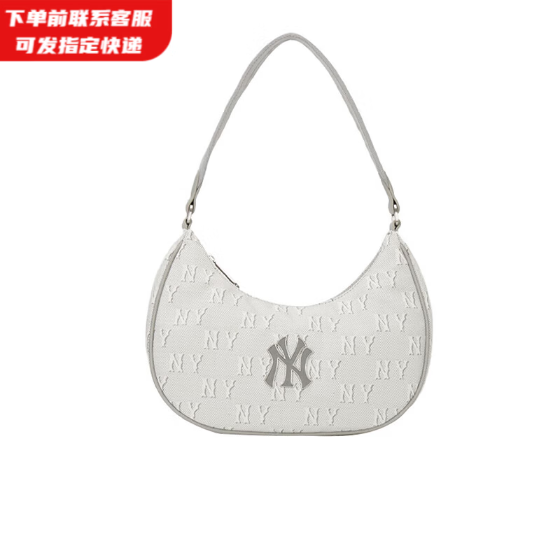 MLB旗舰官方男女包包新款腋下包复古老花单肩包轻奢手拎包520礼物 纽约洋基队/浅炭灰色 F