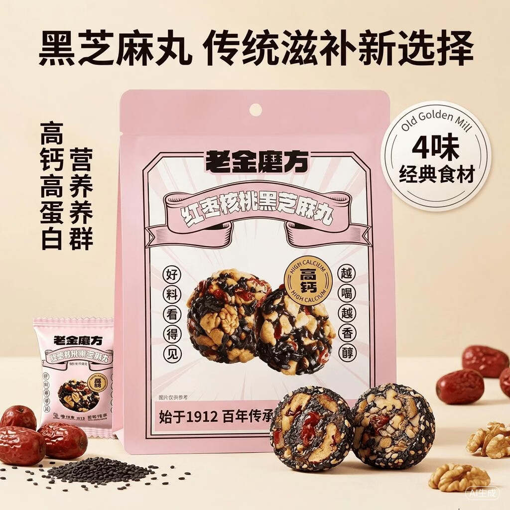 老金磨方红枣核桃黑芝麻丸150g*1袋,老金磨方有实力颗粒黑芝麻丸150g*1袋 - 线报酷 老金磨方红枣核桃黑芝麻丸150g*1袋,老金磨方有实力颗粒黑芝麻丸150g*1袋 - 线报酷