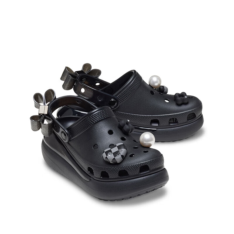 CROCS卡骆驰经典炫魅泡芙洞洞鞋时尚百搭花园鞋|213633 黑色-001 36 /37(220mm)