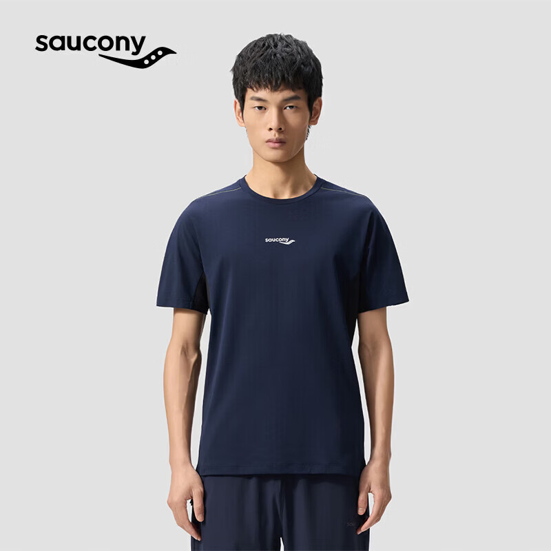 SAUCONY男子春夏干爽舒适轻薄透气经典宽松圆领短T