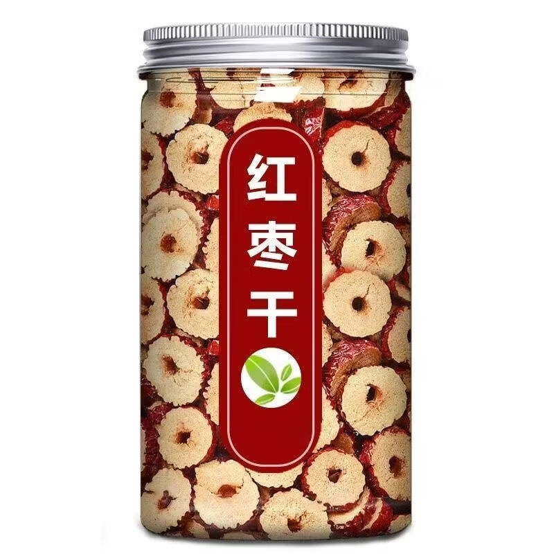 同仁堂(TRT)胖东来同款甄选新疆红枣片红枣干无核红枣片枣圈无硫补气血养生茶 甄选红枣片 180g*4罐
