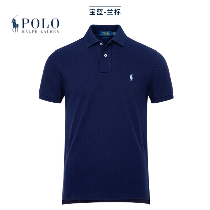 RALPH LAUREN 拉夫劳伦拉夫劳伦男装POLO衫男2026夏季新款商务休闲翻领短袖小马标T恤 宝蓝-红标 S 100-130斤 160-170cm