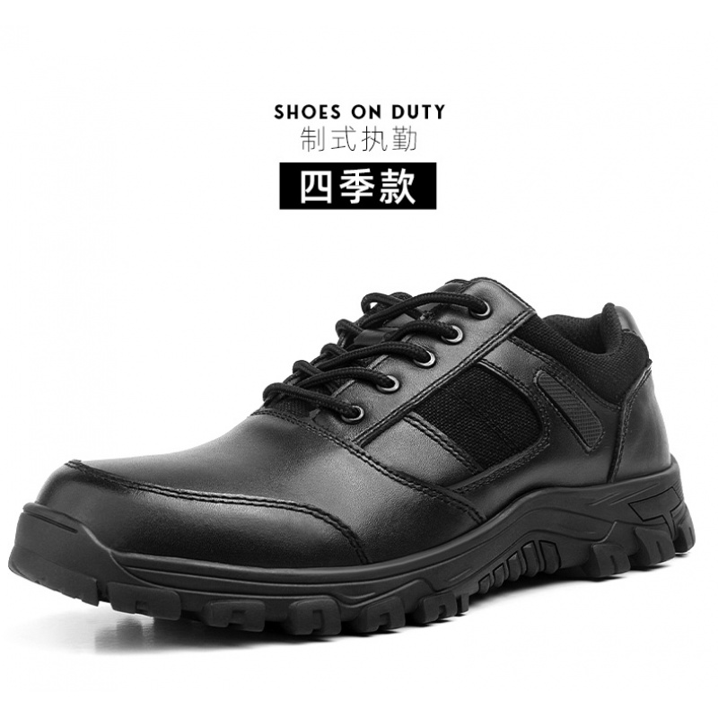 圣曼芬执勤皮鞋男巡逻鞋春秋冬季户外防滑单位工作执勤鞋黑色作训鞋