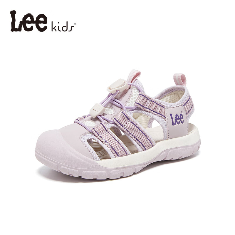 Lee童鞋夏季新款儿童运动凉鞋女童包头沙滩鞋男大童 X0215 紫色 31 【建议脚长189-194mm】
