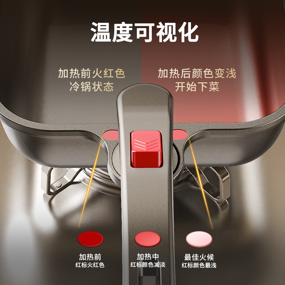 吉厨郎折叠系列钛金一体多功能煎炒锅平底锅煎锅微压锅盖家用无烟 钛金煎炒锅 28cm