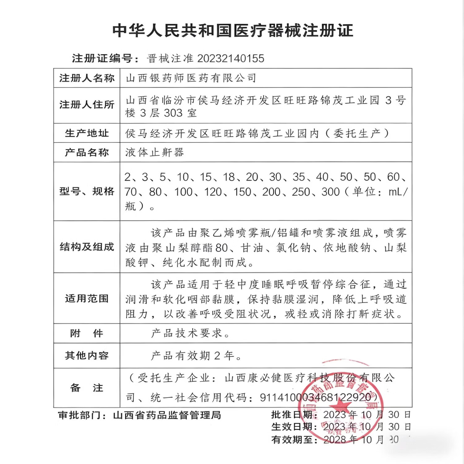 华北制药医用液体止鼾器今华维华维健康打呼噜喷雾男女呼吸通气鼾立停 5盒【巩固装】专研升级 止鼾器