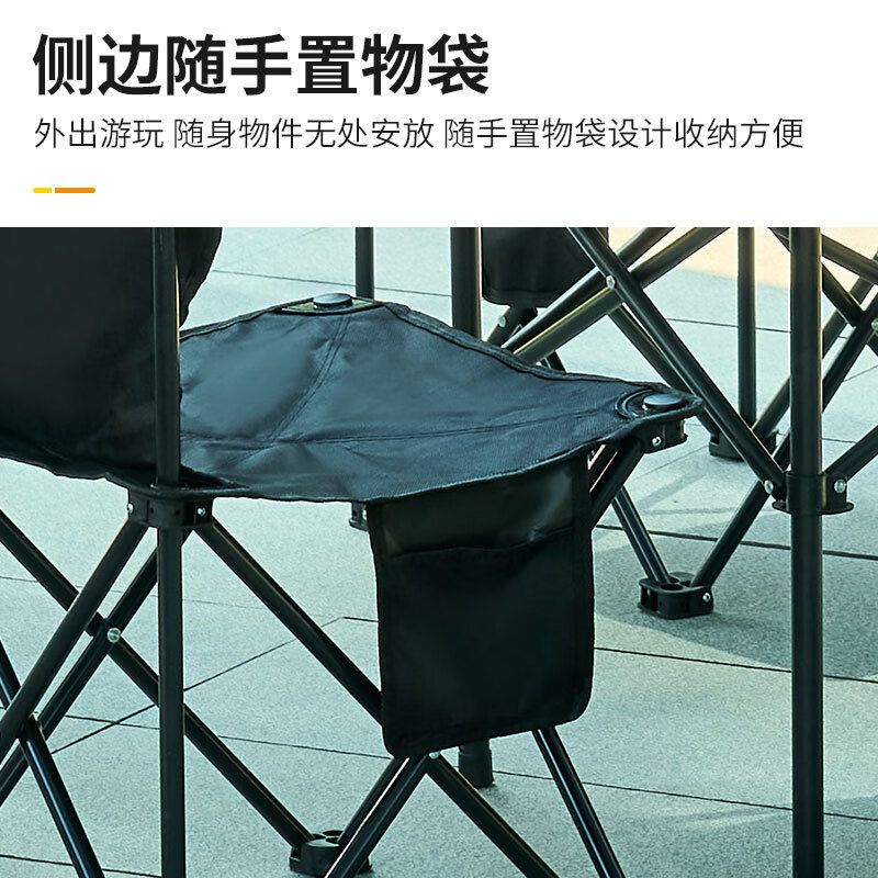 溥畔便携式折叠桌椅野餐摆摊自驾游烧烤露营户外折叠桌子蛋卷桌椅套装 120长桌卡其色+6把折叠椅