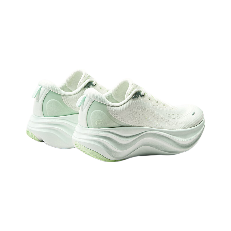 安踏灵云丨缓震跑鞋女厚底增高跑步鞋夏季透气休闲运动鞋女 象牙白/浅曦绿-3 38.5 (女7.5)