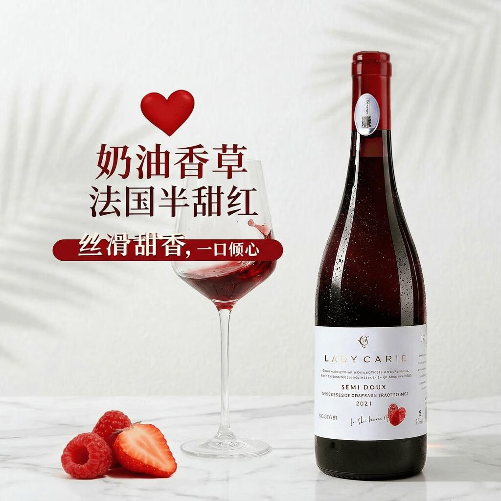 尚诺蒙法国进口红酒14度半甜红葡萄酒微醺果酒原酒进口750ml*1尝鲜