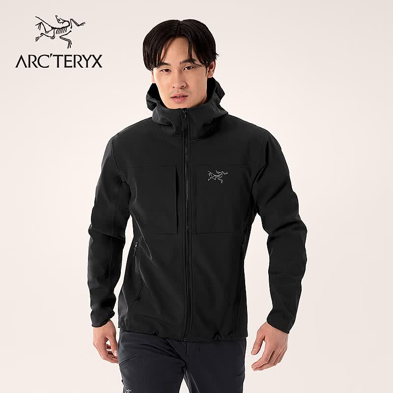 ARC'TERYX始祖鸟 GAMMA MX HOODY 防风 男子 软壳夹克 BLACK/黑色 L