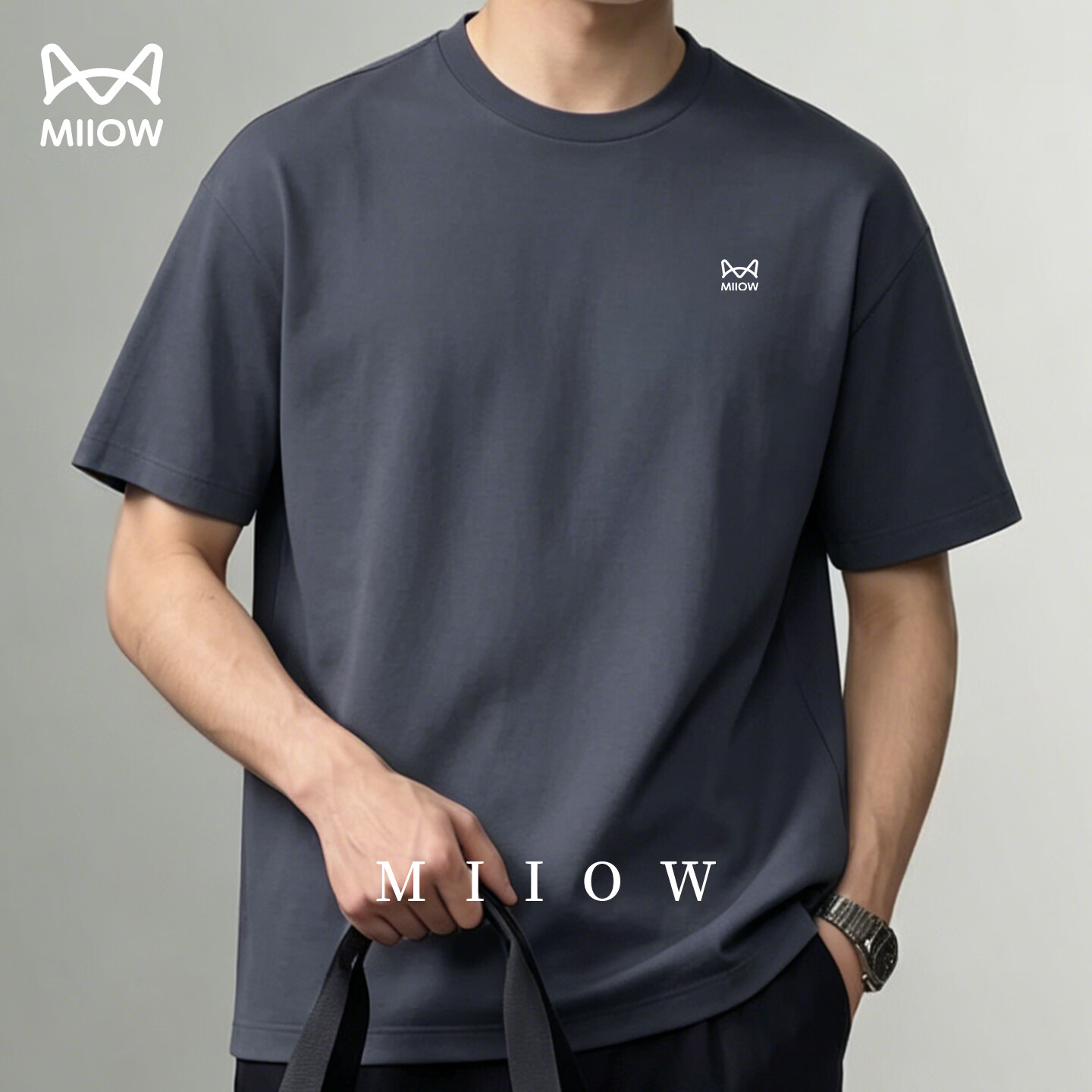 猫人(MiiOW)父亲节礼物速干短袖t恤男户外跑步透气上衣训练健身冰丝速干衣 男装灰 【冰丝速干-店长推荐】 XL /180(140-160斤)