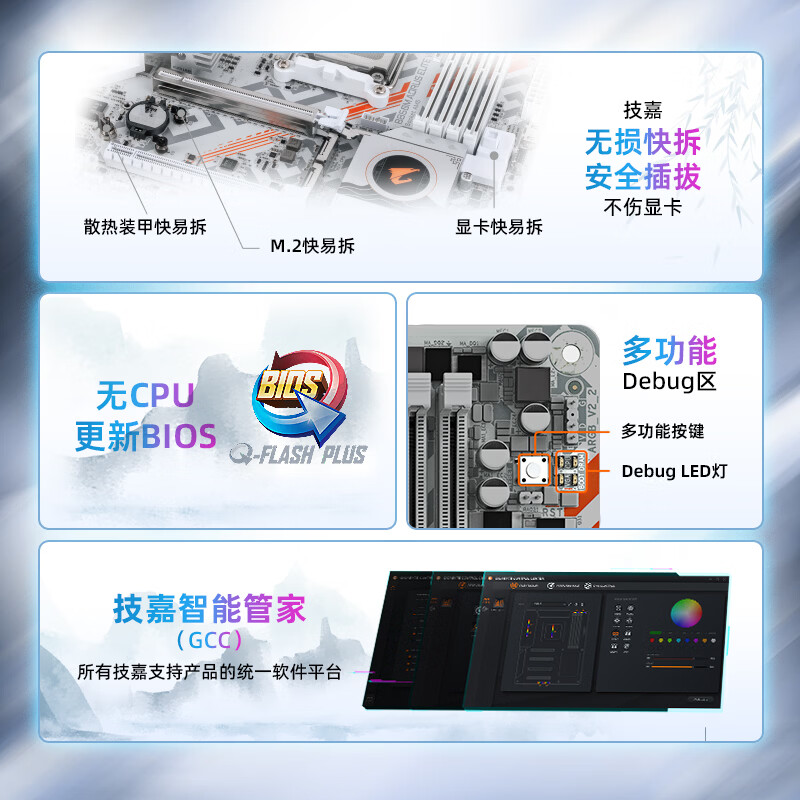 技嘉 雕妹B850M AORUS ELITE WIFI7 ICE-P DDR5 图 5