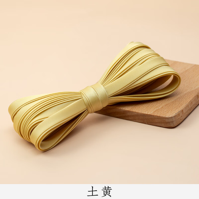褲子邊條輔料旗袍包邊條輔料色丁布料1cm滾邊條壓邊服裝鑲邊絲帶 土黃(5米)