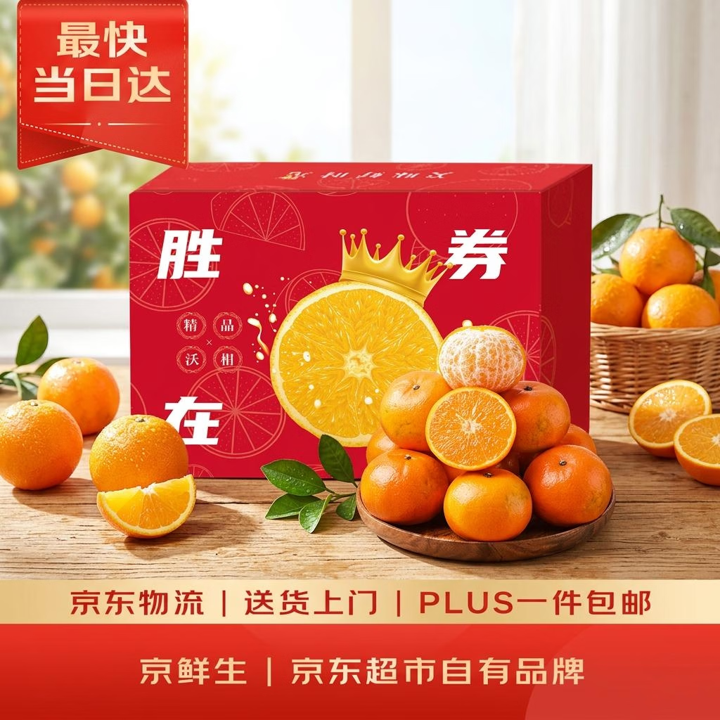 京鲜生  云南优级沃柑 净重8斤 单果160g起 生鲜水果礼盒