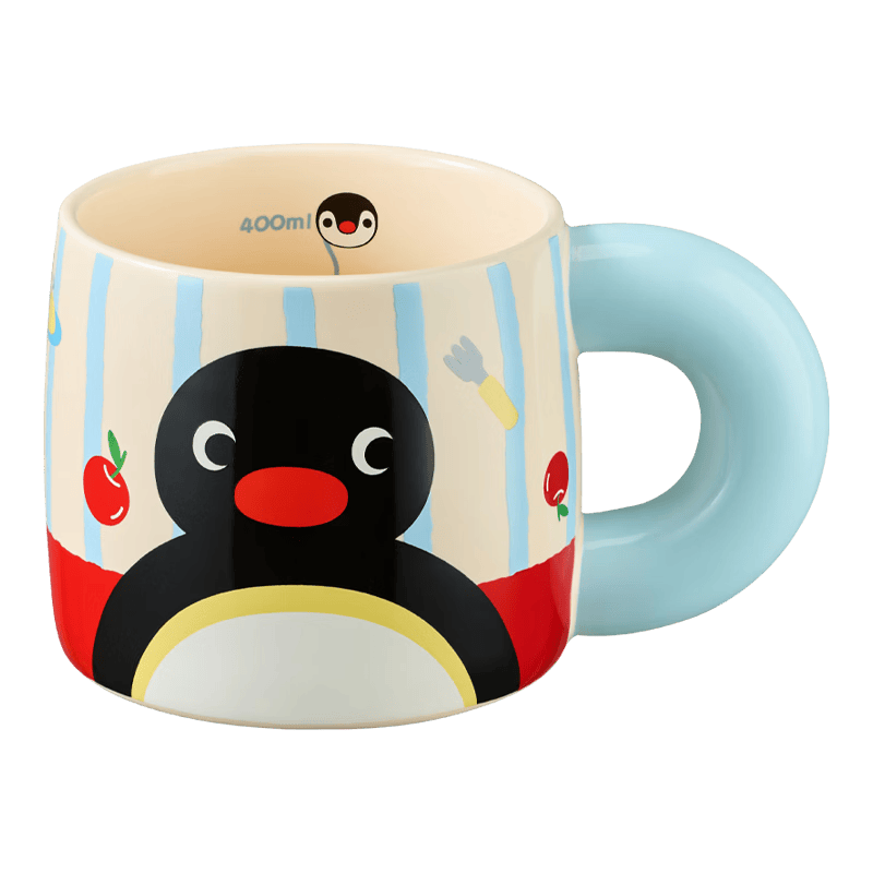 溥畔会员精选   PinguIP授权陶瓷大手马克杯礼盒装七夕 Pingu大手马克杯-460ml【彩盒】