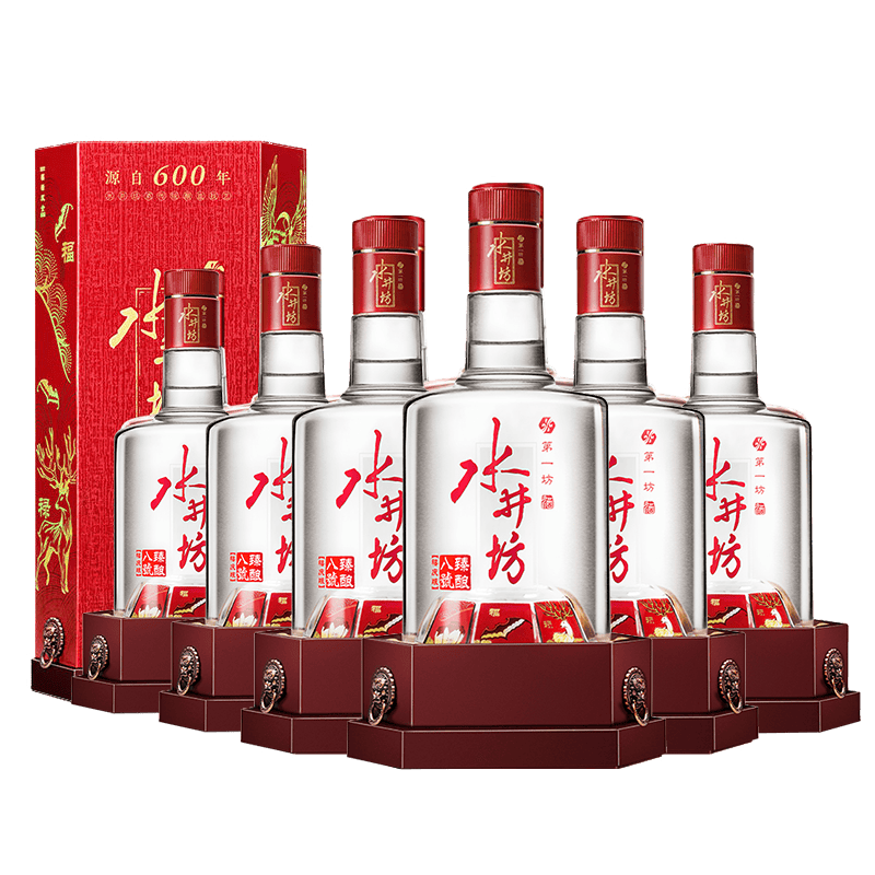 水井坊 臻酿八号 喜庆版 浓香型白酒 52度500ml 6瓶整箱装 2454元
