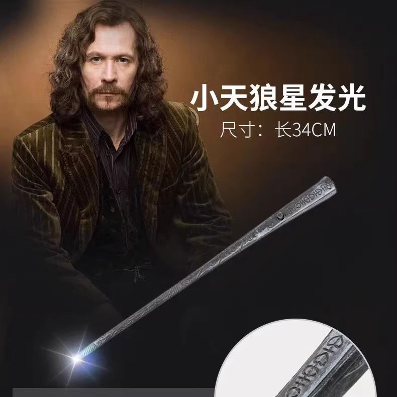 哈利波特魔杖可施咒可发光魔杖Cosplay赫敏可发光树脂魔法棒 小天狼星魔杖+车票咒语表
