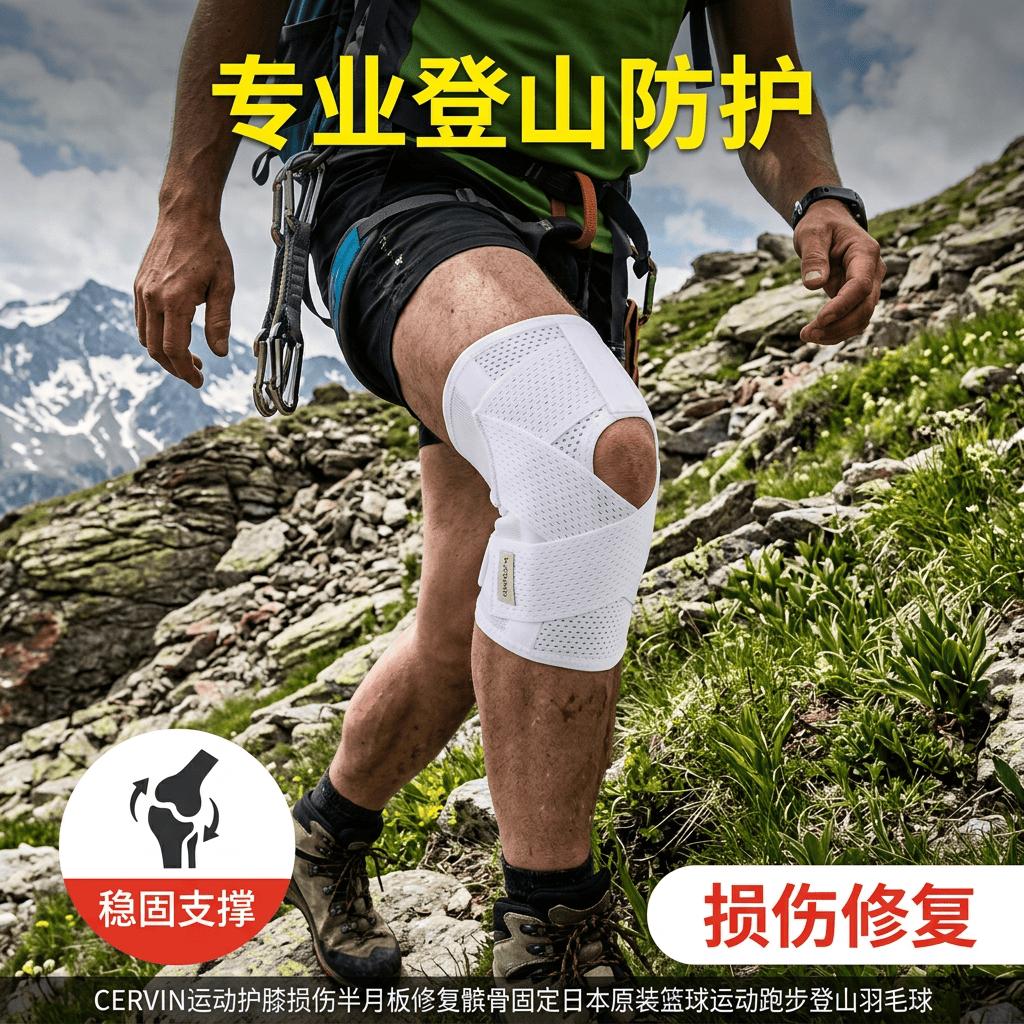 CERVIN运动护膝损伤半月板修复髌骨固定日本原装篮球运动跑步登山羽毛球 LL（上腿围37-45，下31-37cm）