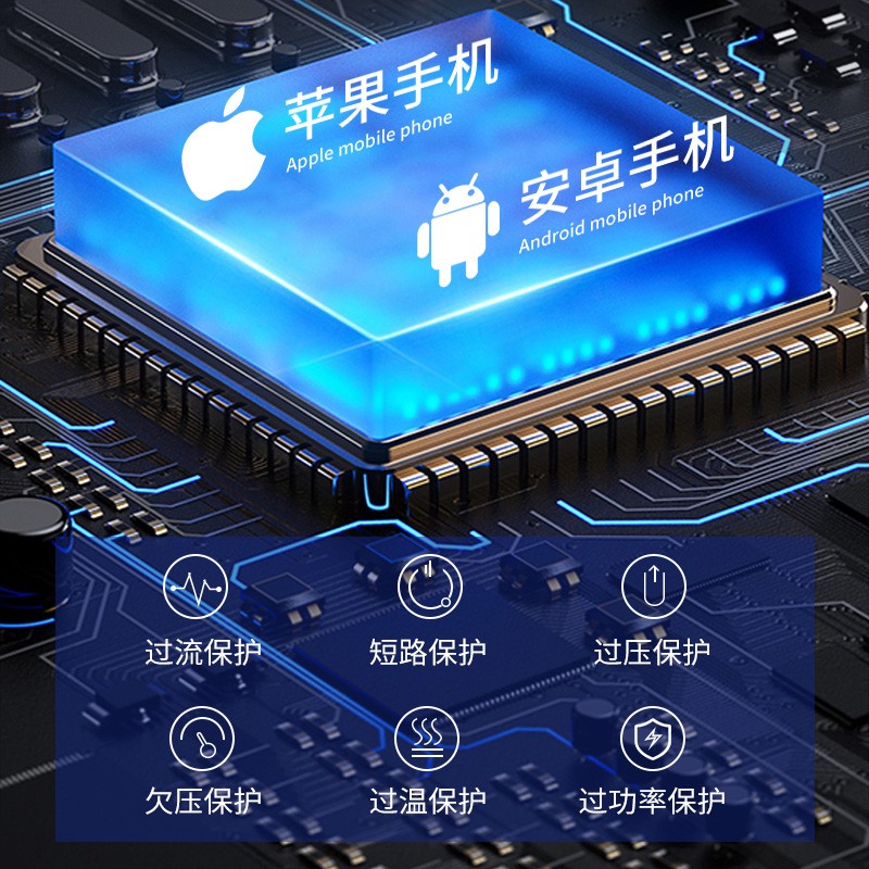 米量车载充电器 42.5W快充适用苹果8-14/小米/华为超级快充汽车充电 36W黑色经典款车充