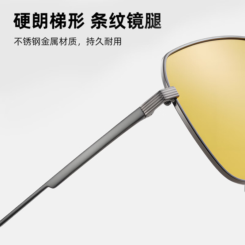 蔡司（ZEISS）镜片可选太阳镜男士开车专用眼镜偏光防紫外线近视眼墨镜可配度数 枪框夜视变茶-0度变色片