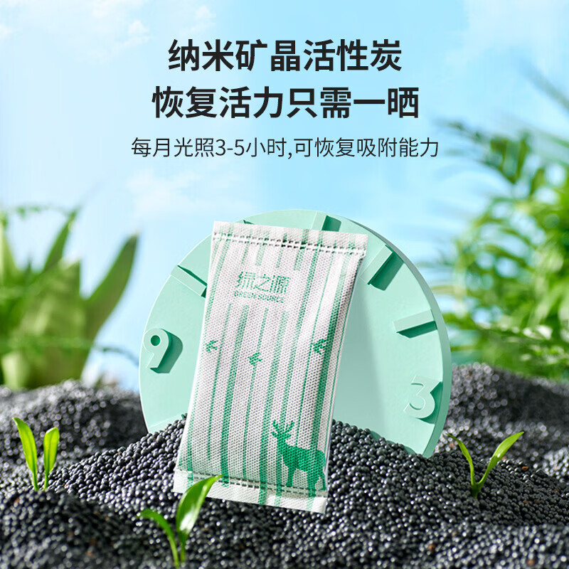 绿之源活性炭 除甲醛活性炭 去甲醛炭包 去甲醛新房 汽车除味竹碳包除味 6000g【360纳米高效活性炭】