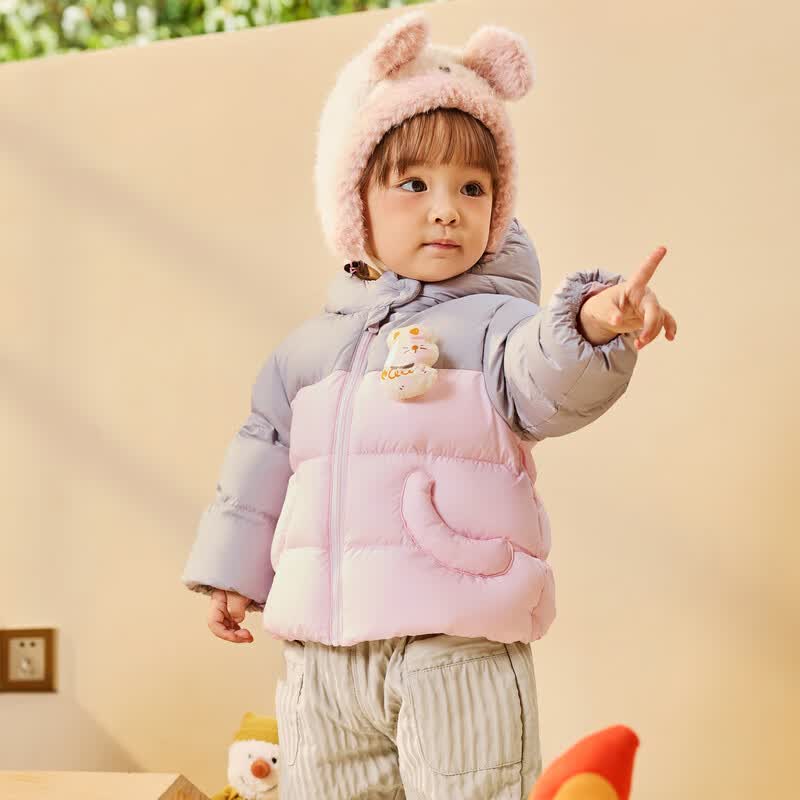 巴拉巴拉童装宝宝羽绒服秋冬季婴儿轻薄儿童外套上衣造型萌趣男童女童反季 梦幻粉60356-208424107218 80 cm