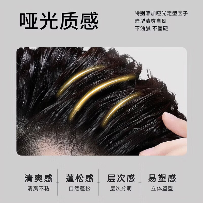 ZYUO发泥男士自然蓬松哑光无香清爽持久定型强力清香无味旅行 1瓶装【体验装】 自然蓬松 不起白屑