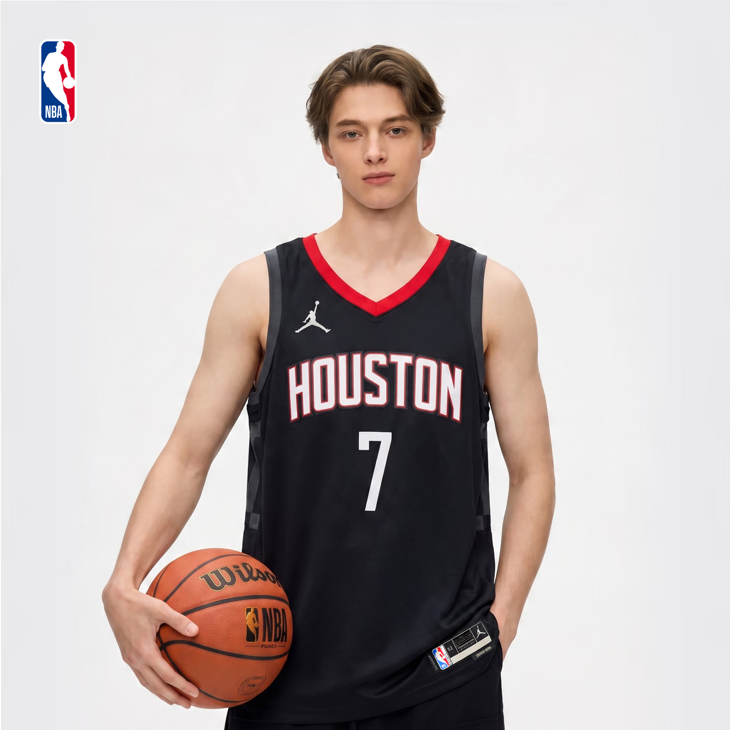 NBA官方NIKE耐克火箭杜兰特男子速干运动球衣篮球服 黑(凯文杜兰特) XL