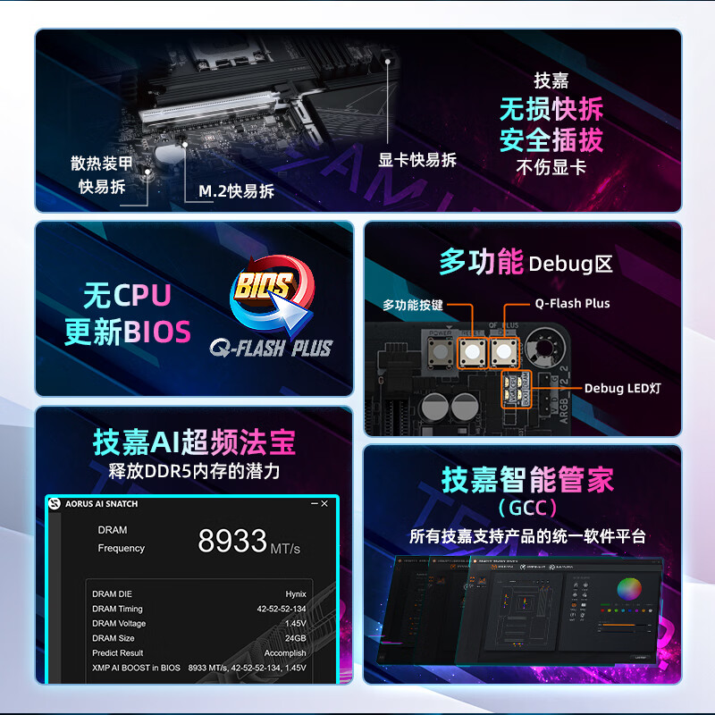 技嘉 小雕B860M AORUS ELITE WIFI6E DDR5 图 5